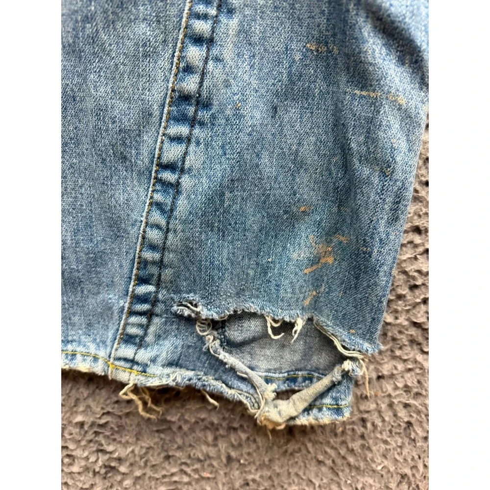Y2k True Religion Big Rig Stone & Tint Rips Patchwork Denim Jeans Size 36 x 34